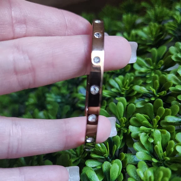 Kate Spade Rose Gold Toned Hinged bracelet with crystals - Picture 4 of 9